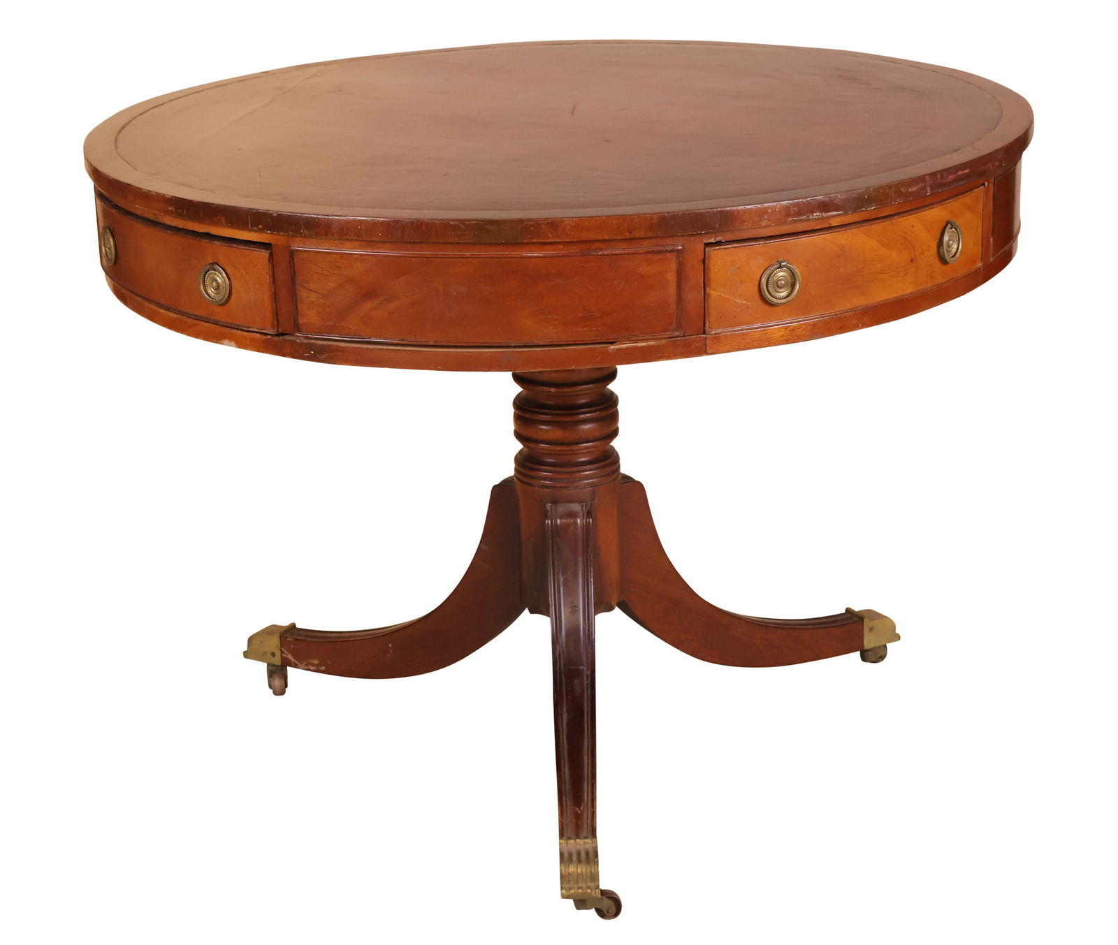 Regency Style Mahogany Drum Table (1 of 13)