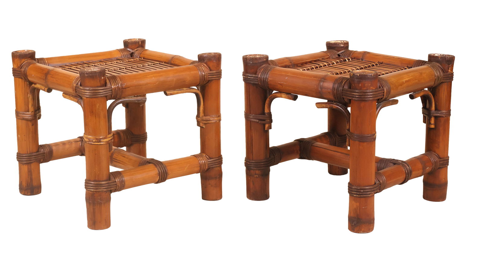 Pair of Bamboo Base Side Tables (1 of 10)