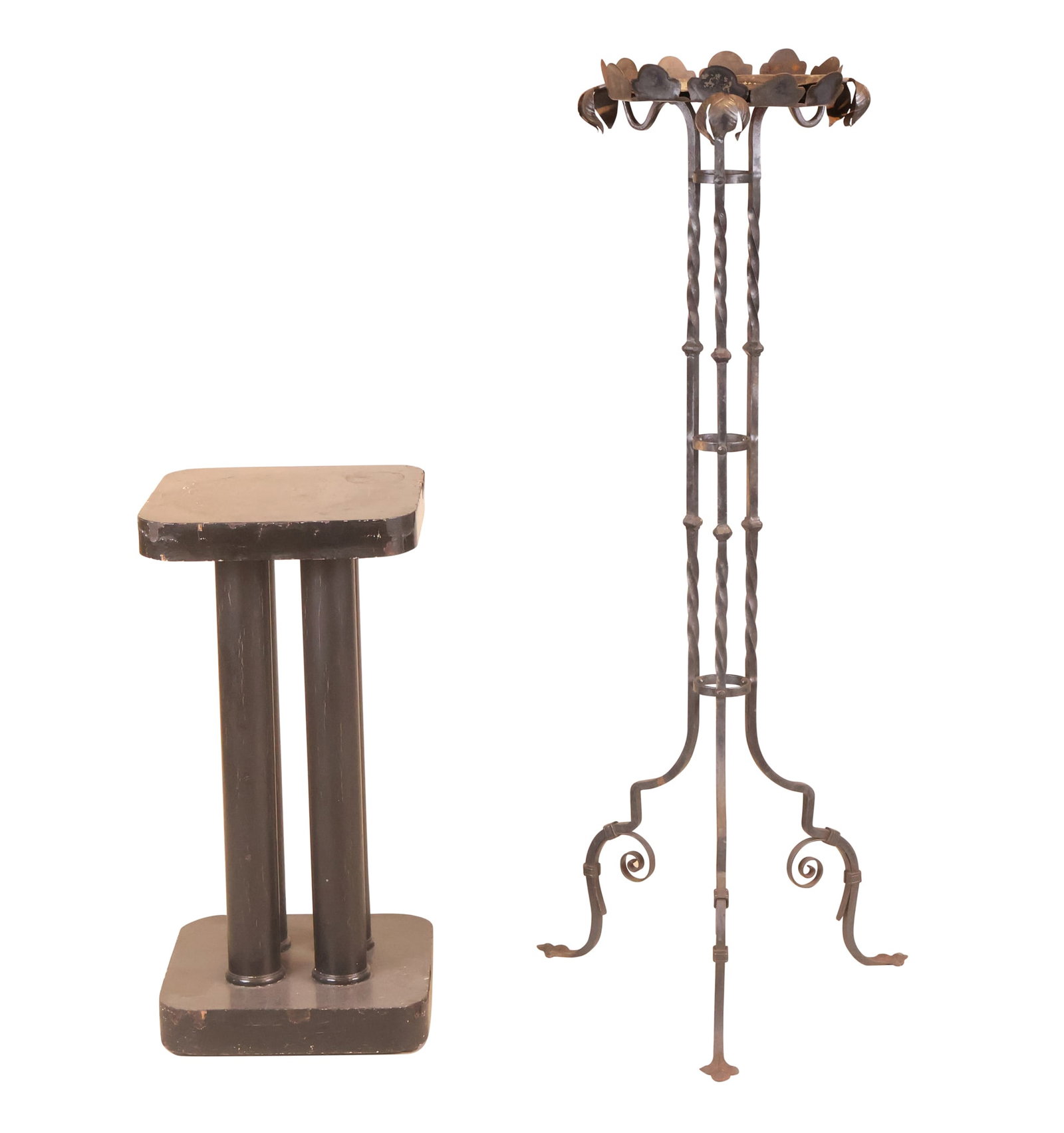 Floral Decorated Wrought-Iron Plant Stand (1 of 13)