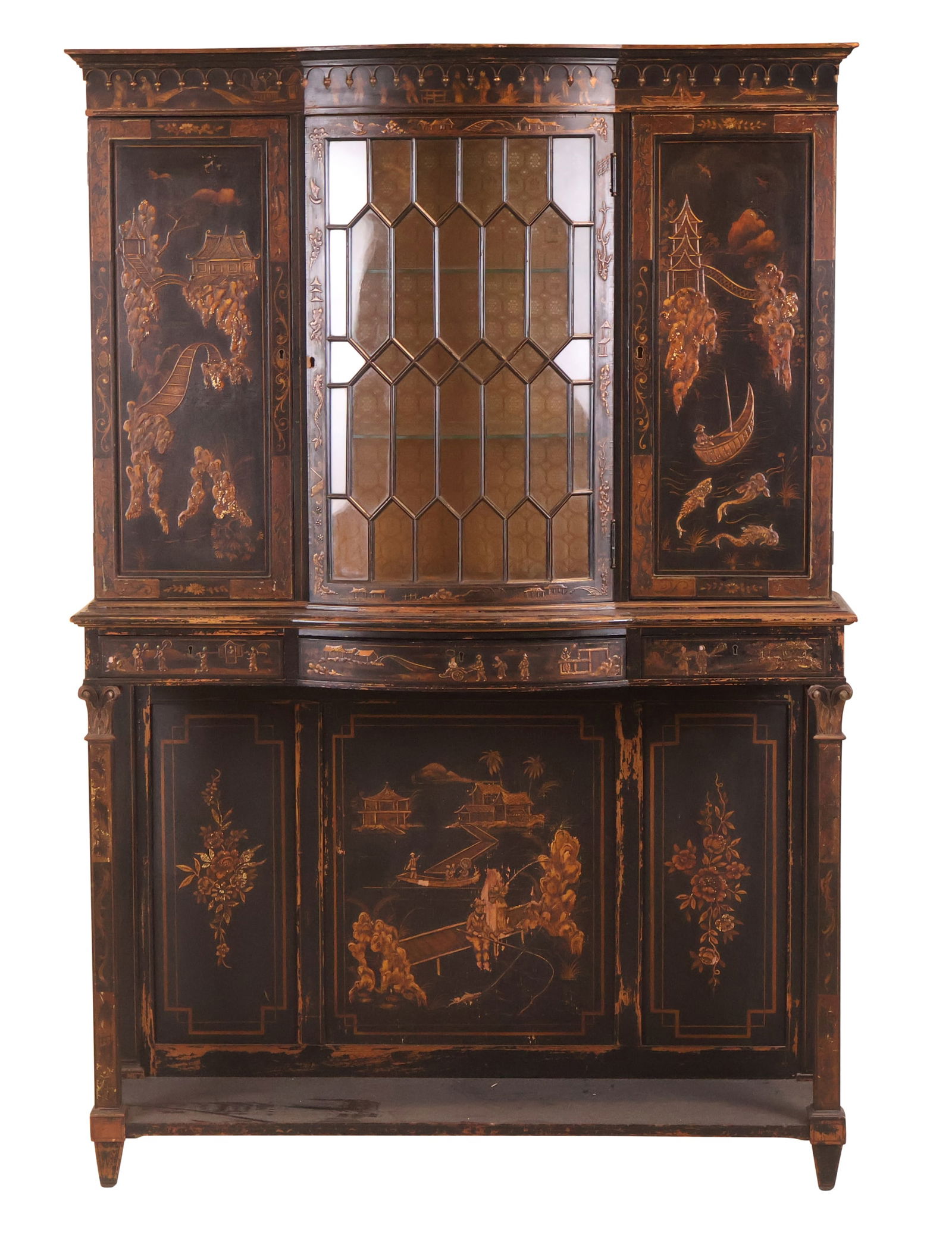 George III Style Chinoiserie-Decorated Cabinet on Stand (1 of 17)