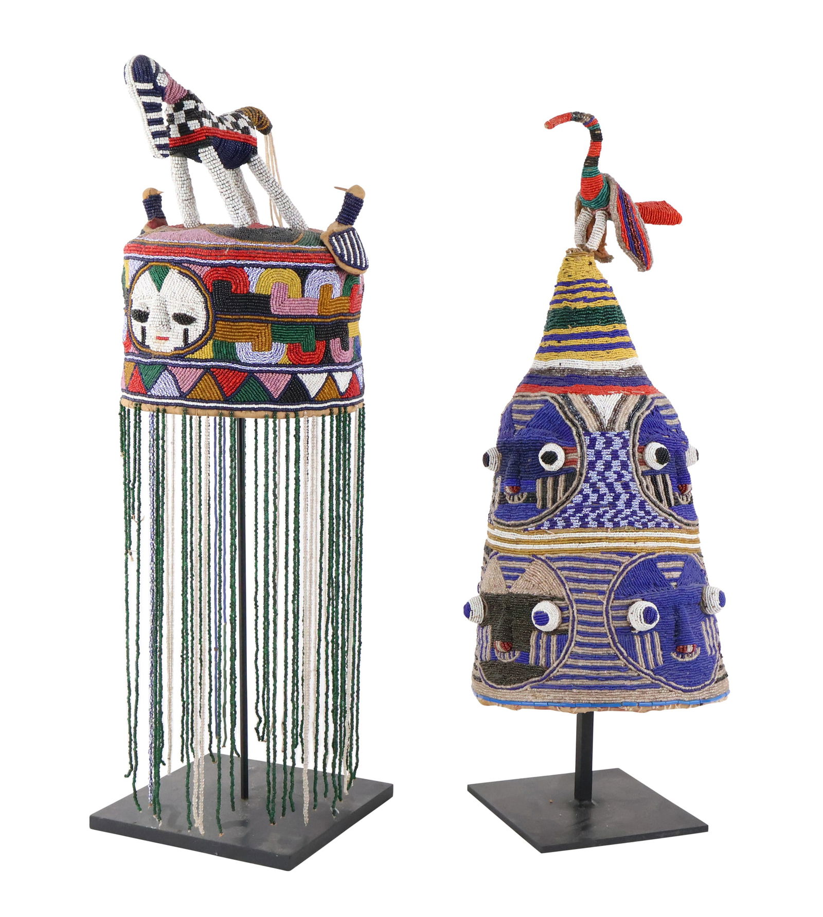 Two African Beaded Headdresses (1 of 13)