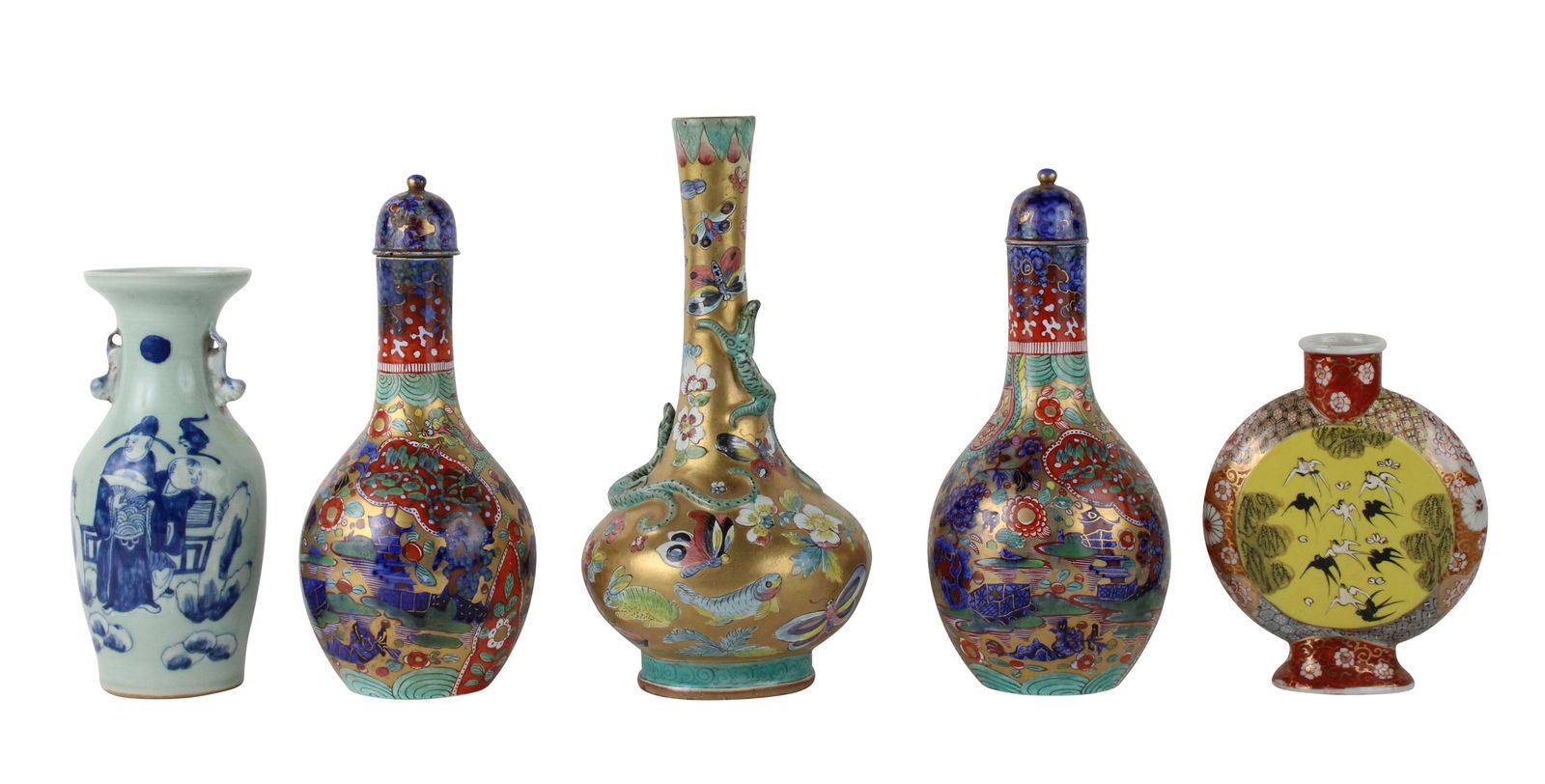 Five Chinese Porcelain Vases (1 of 13)