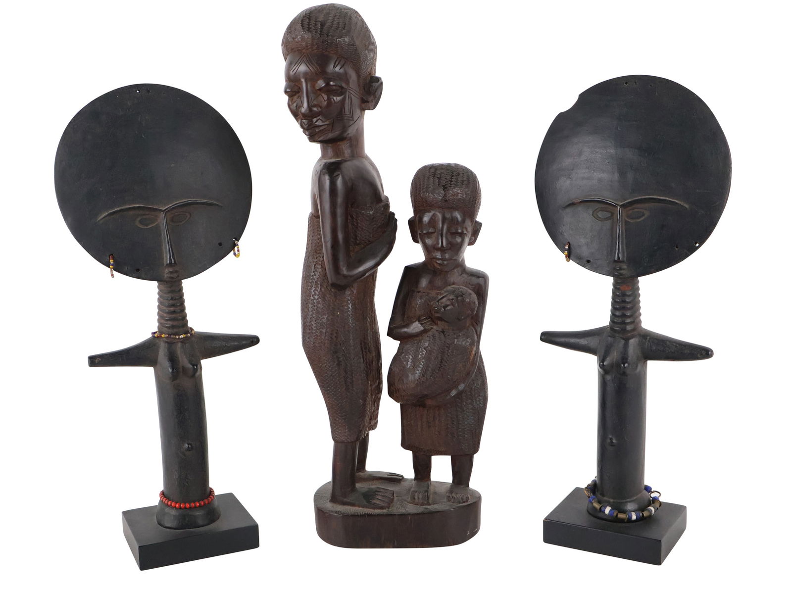 Two African Fertility Wooden Statues (1 of 15)