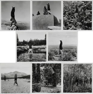 Robert Kinmont, American 1937-, 8 Natural Handstands, Silver Gelatin Prints: Robert KinmontAmerican, 1937-8 Natural HandstandsSilver Gelatin PrintsArtist portfolio containing 9 prints, dated 1969/2009, Edition 4 of 4.Each Sheet: 8 1/2 x 8 1/2 in. (21.6 x 21.6 cm.)