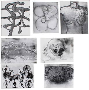 Naomi Savage, American 1927-2005, Seven Still Life, Photo Engravings: Naomi SavageAmerican, 1927-2005Seven Still LifePhoto EngravingsAll stamped verso, all titled verso in pen. One is a photo collage and one is a bichromate print.Largest: 9 1/2 x 7 1/2 in. (24.1 x 19.1