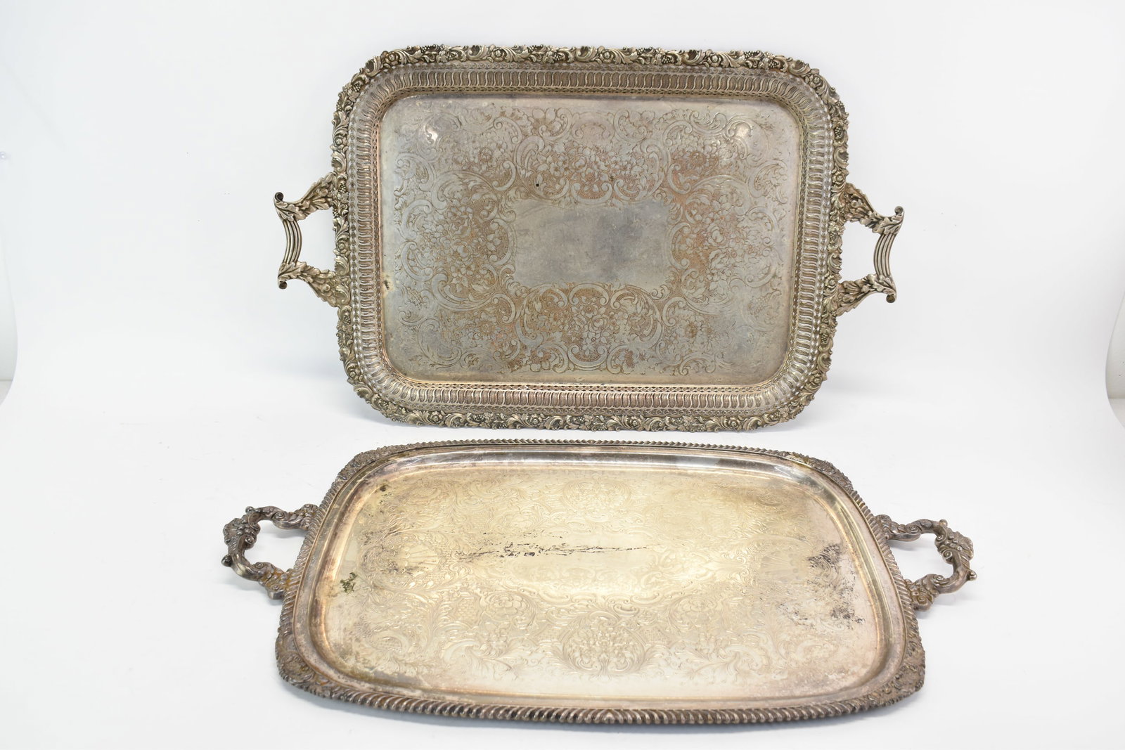 Barker-Ellis Large Silverplated Ornate Serving Tray (1 of 13)