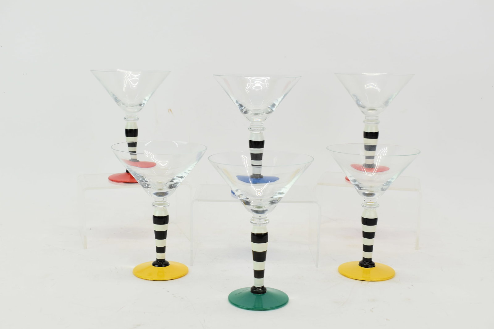 Set of Six Hand Painted Martini Glasses (1 of 6)