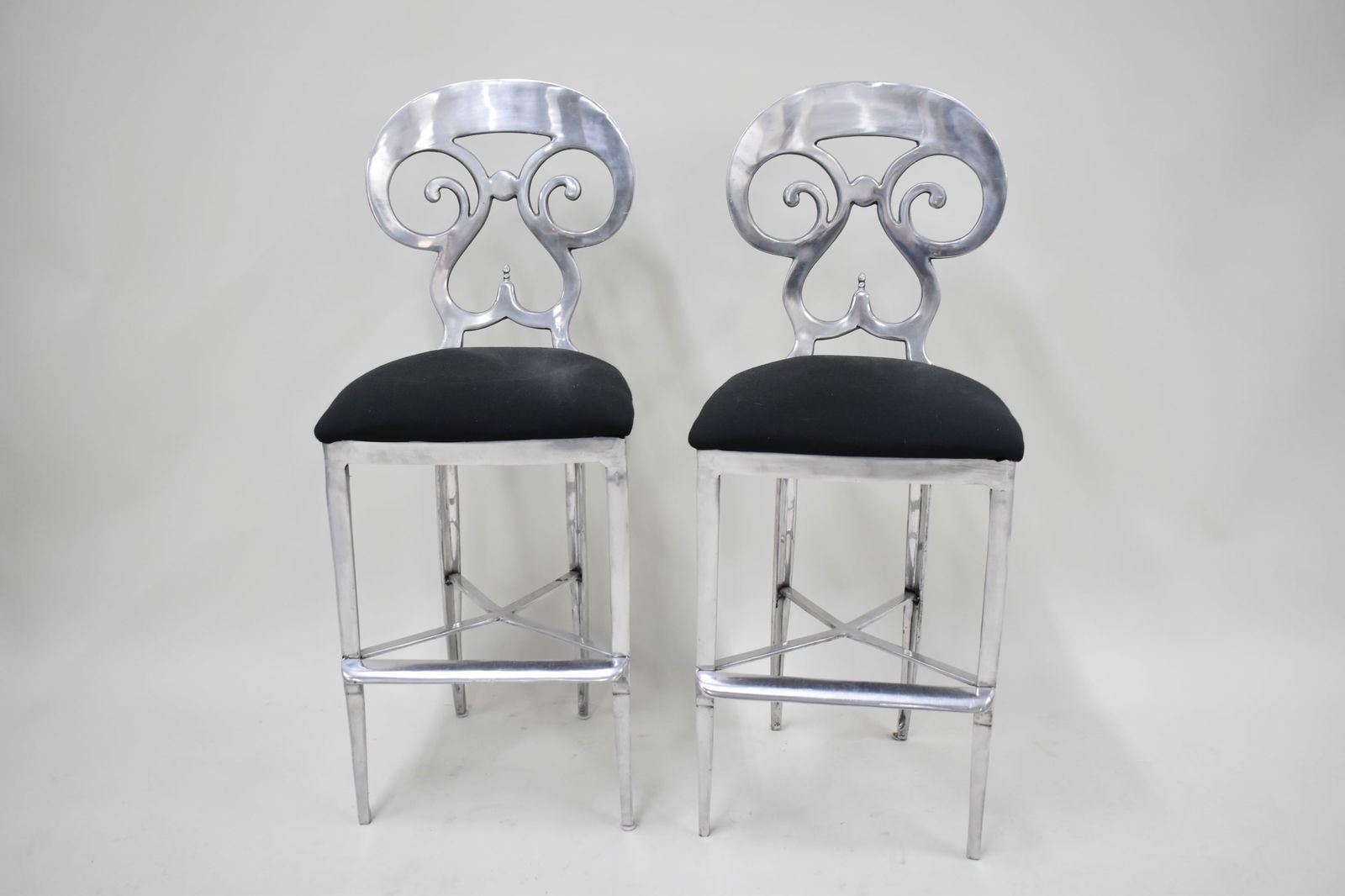 Pair of Modern Aluminum Counter Stools (1 of 6)