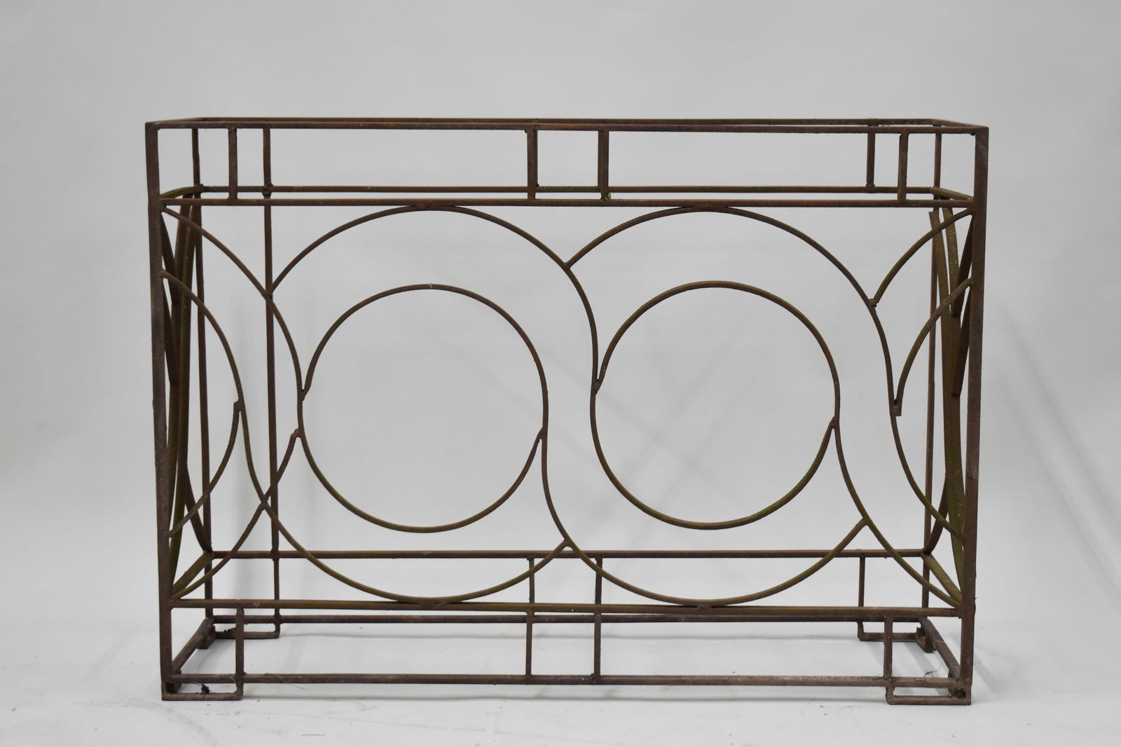 Vintage Ironwork Art Deco Style Iron Console Table (1 of 6)