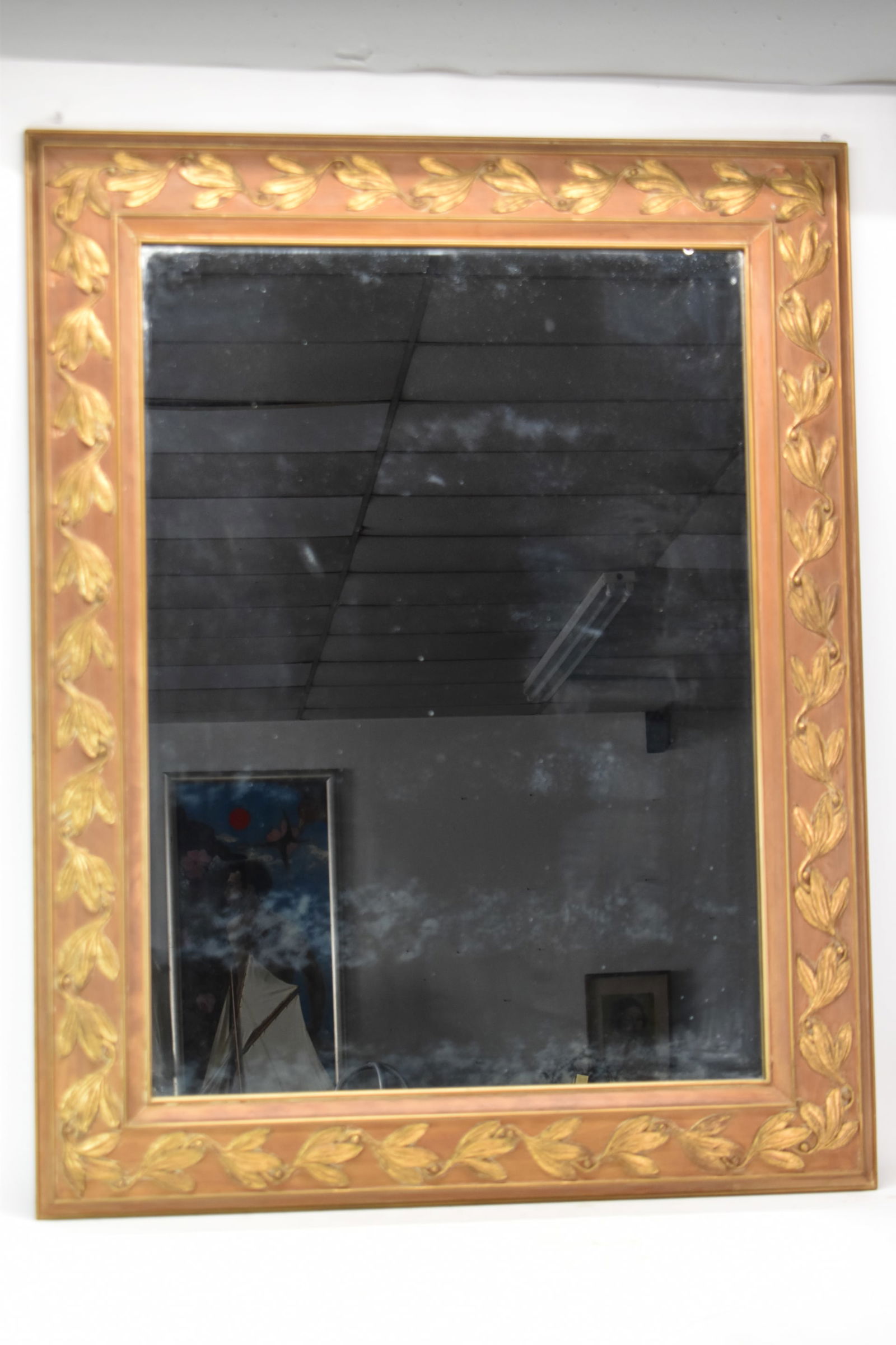 Gilt Painted and Foliate Decorated Hanging Wall Mirror (1 of 5)