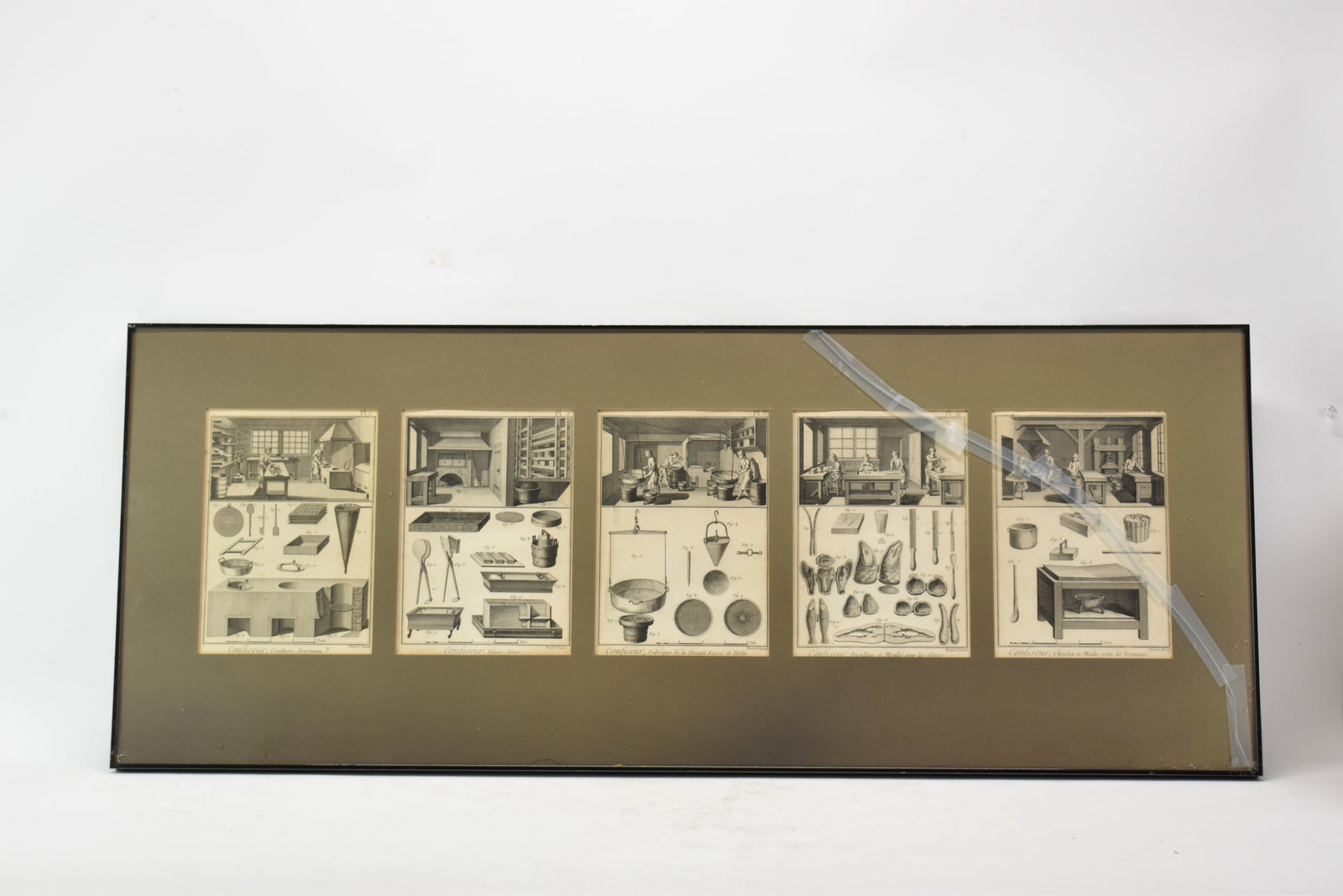 Bernard Direxit Five Plates for Confectioners in Single Frame: Bernard Direxit Five Plates for Confectioners in Single FrameBernard Direxit Five Plates for Confectioners in Single Frame featuring different tools used for various confectioners' purposes, matted in