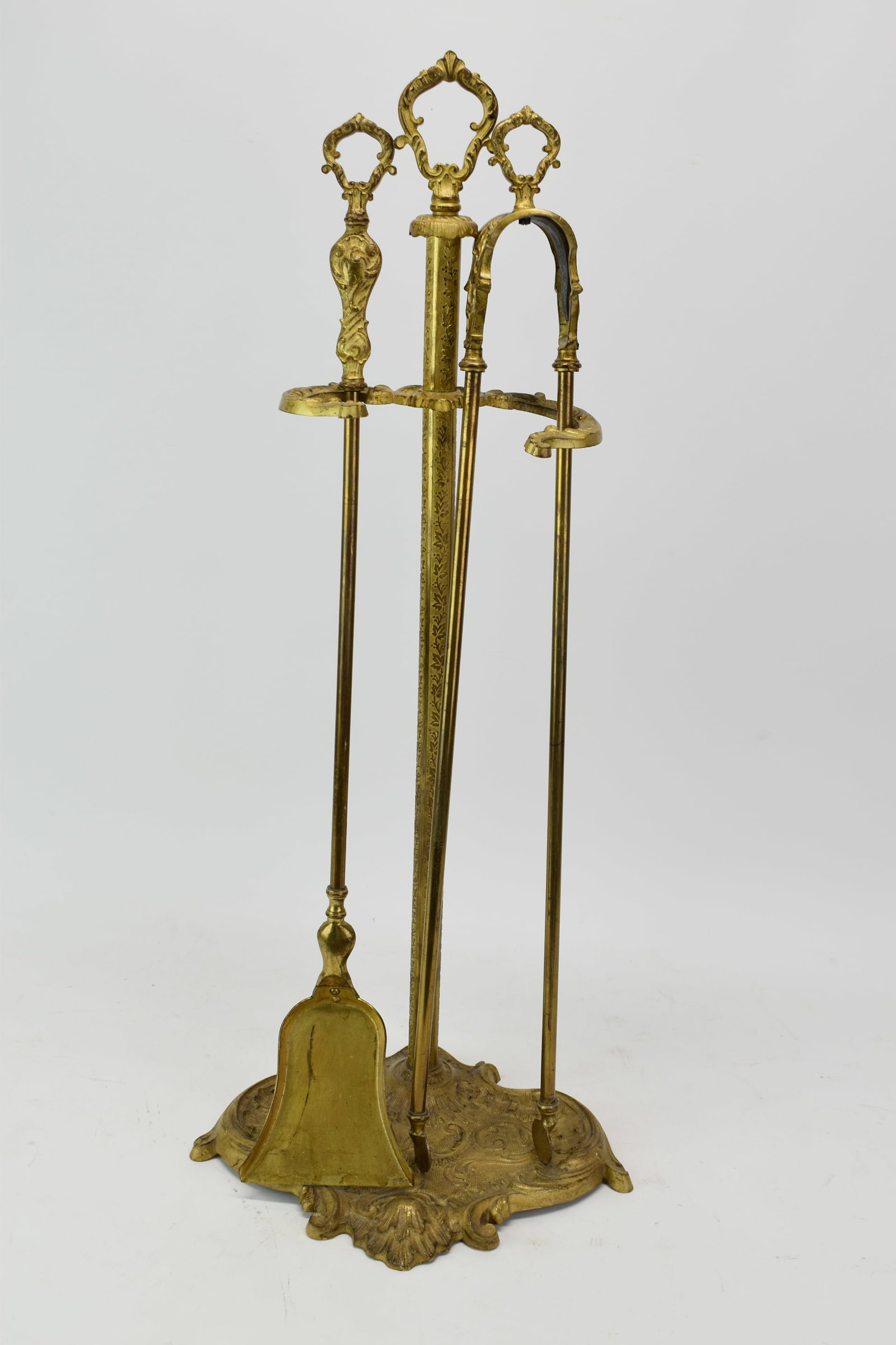 Gilt Bronze Finish Fireplace Tools & Stand (1 of 5)