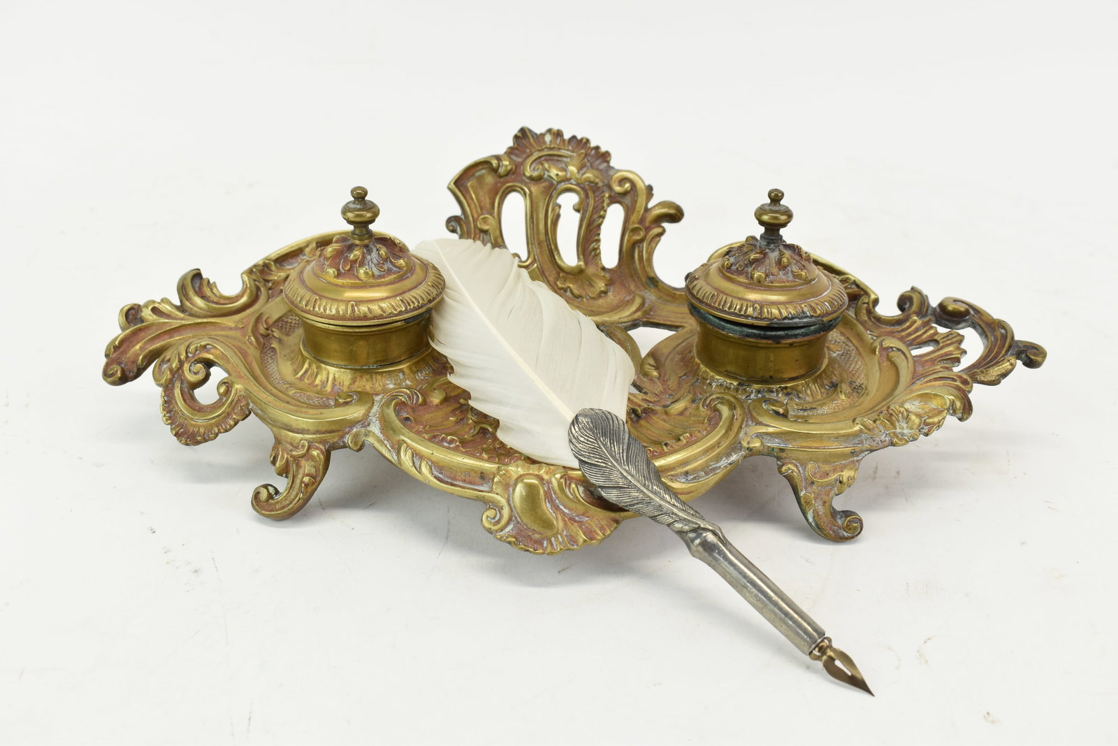 French Rococo Style Bronze Inkwell (1 of 12)