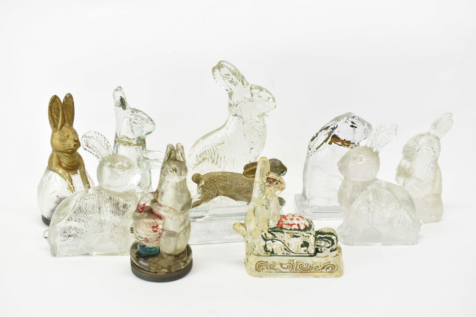 Ten Vintage Children's Bunny Shaped Glass Candy Containers (1 of 16)