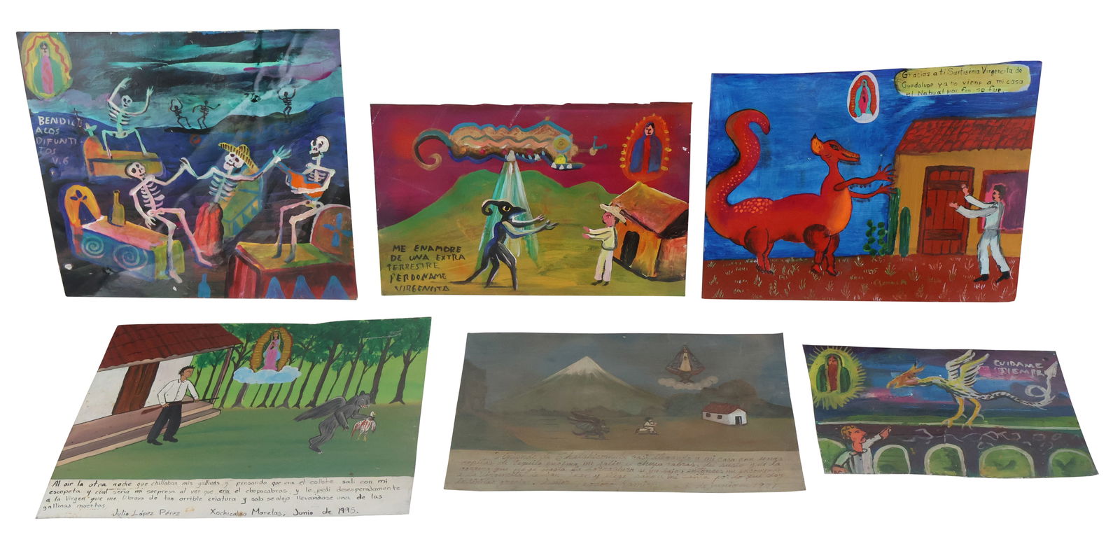 Six Mexican Painted Tin Retablos (1 of 13)