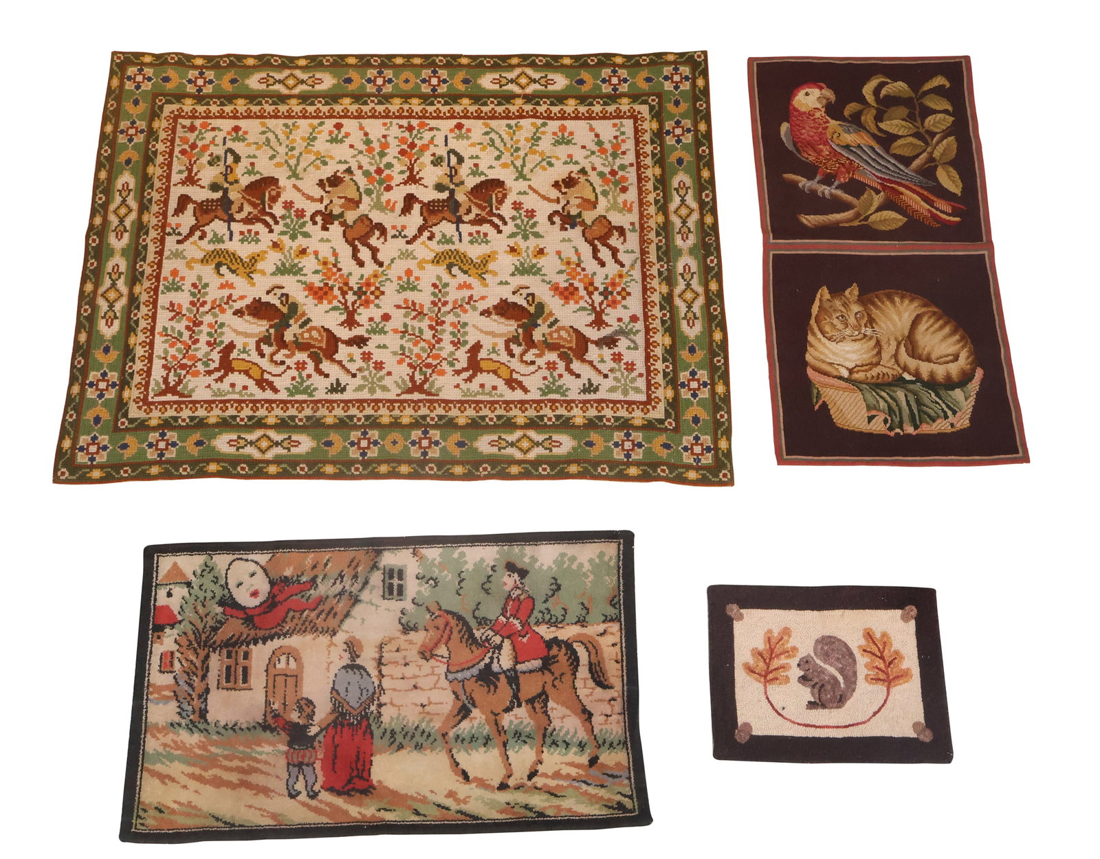 Four Needlework Throw Rugs (1 of 12)