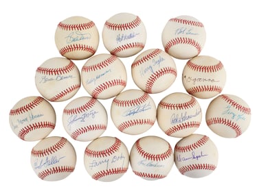 Group of Sixteen Signed Baseballs