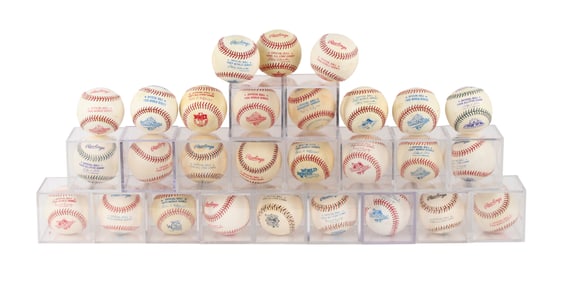 Twenty-Eight Various Official World Series and All-Star Game Baseballs