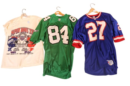 Two Signed Football Jerseys, Mark Bavaro and Rodney Hampton