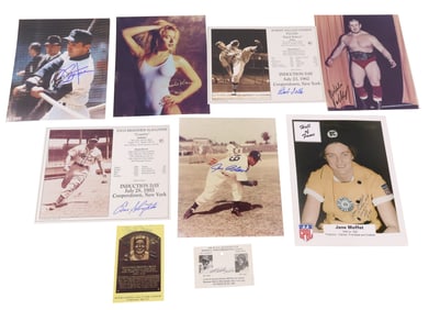 Nine Autographs of Athletes
