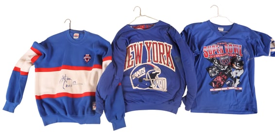 Three Harry Carson Signed New York Giants Shirts