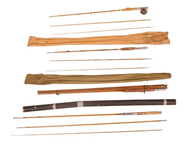 Four Vintage Split Bamboo Fly Rods