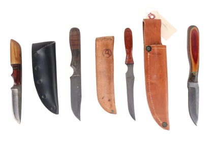 Four Excellent "Anza" Custom Fixed Blade Knives