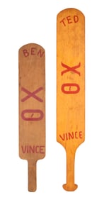 Two Chi Omega Sorority Paddles