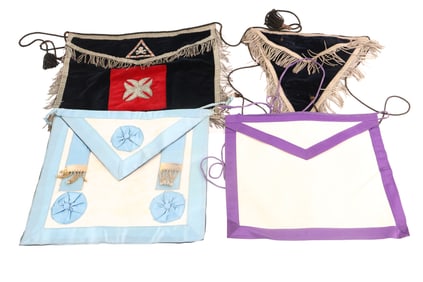 Nine Vintage and New Masonic Aprons