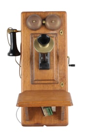 Antique Western Electric Oak Wall Phone