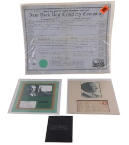 Historical Certificate from the New York Bay Cemetery Company