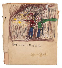 Scrapbook of Black and White Photos of Spelunkers