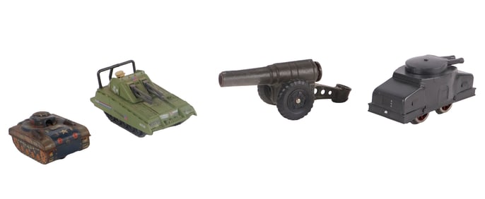 Three Vintage Toy Tanks