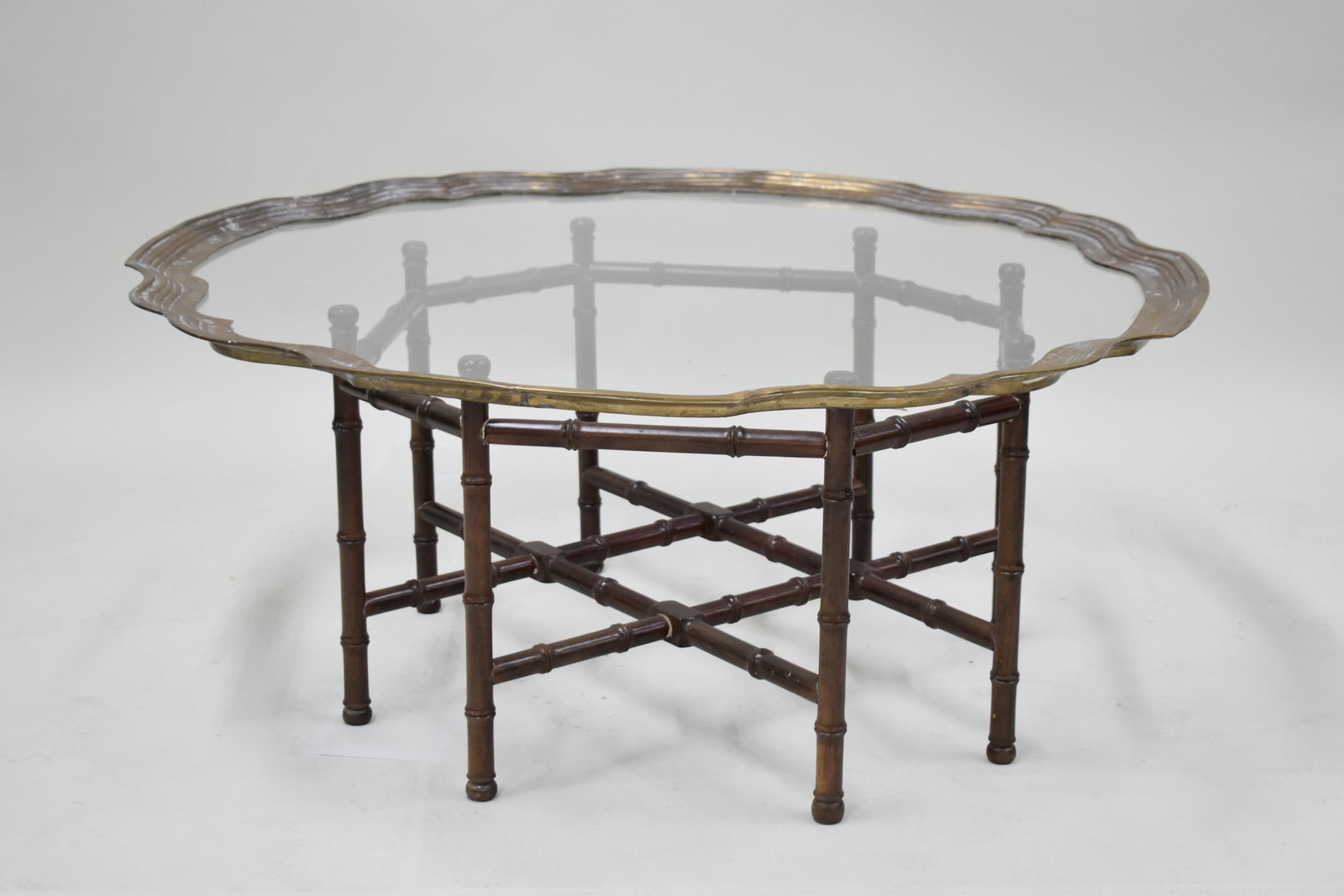 Baker Style Metal Bamboo Low Table (1 of 6)