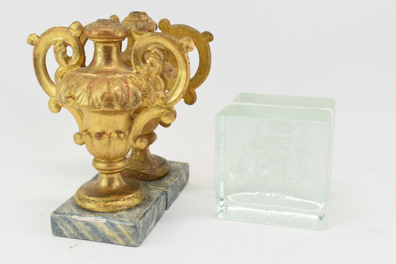 Pair of Italian Giltwood Urn Form Bookends (1 of 6)