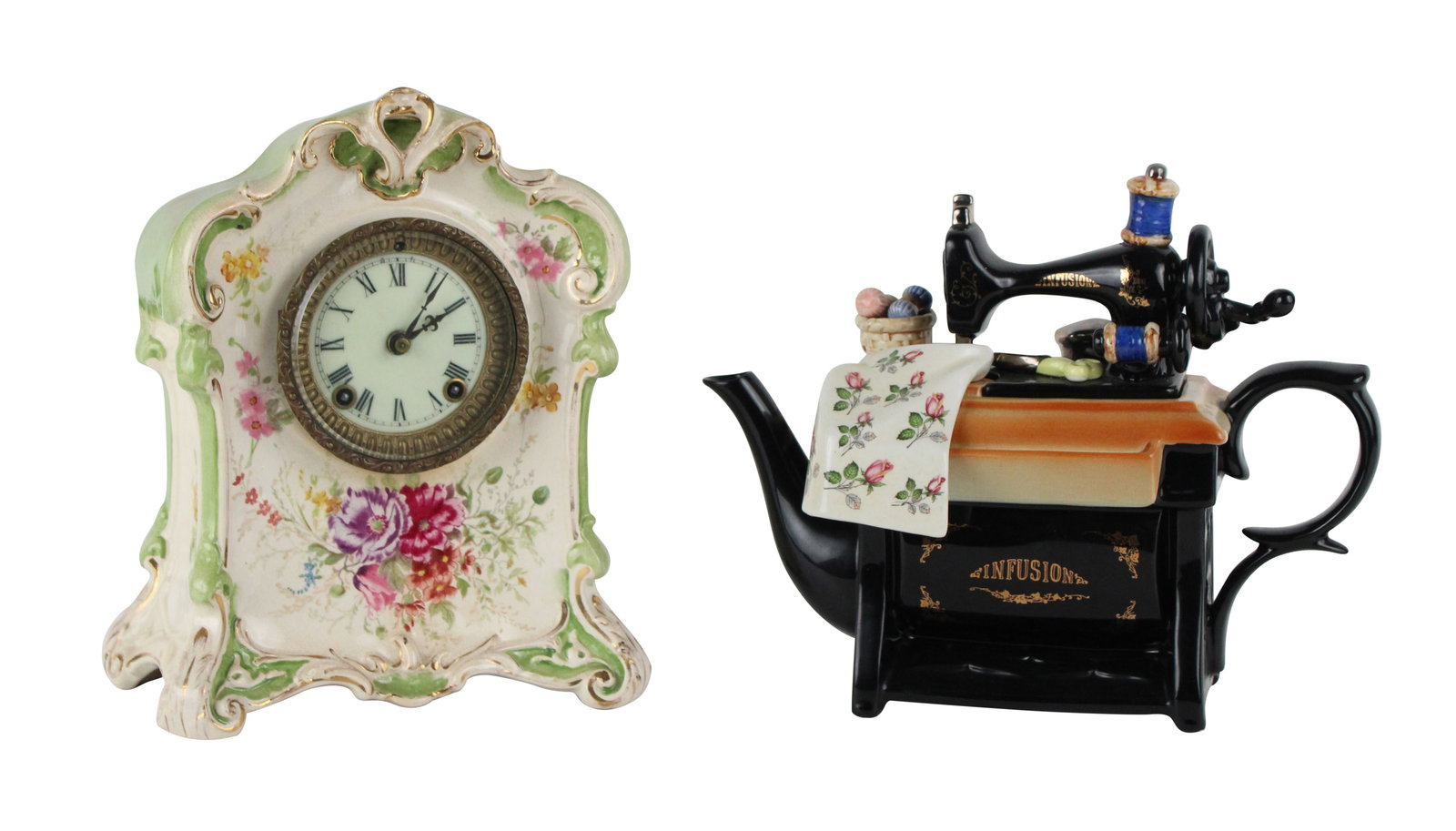 Royal Bonn La Testa Porcelain Mantel Clock (1 of 14)