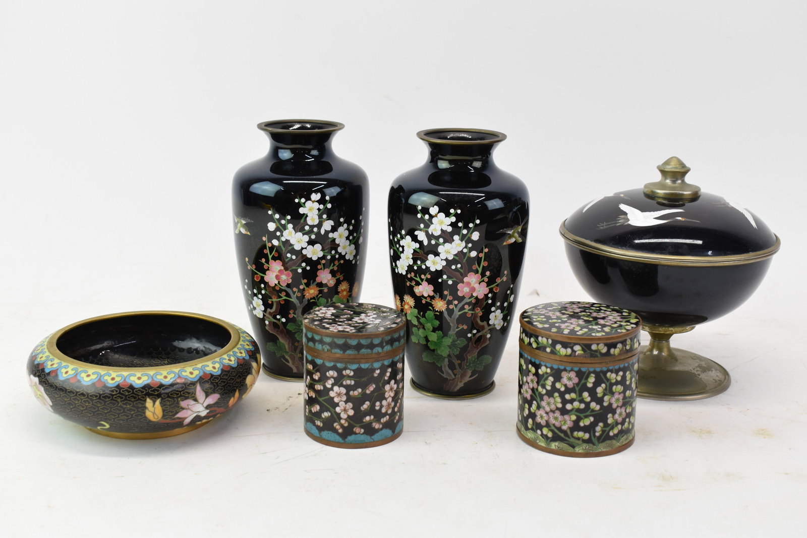 Group of Asian Cloissonne and Enamel Over Metal Table Items (1 of 19)