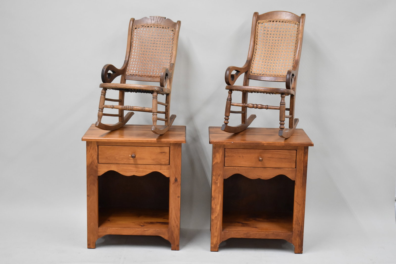 Pair of Pine Single Drawers Night Stands (1 of 6)