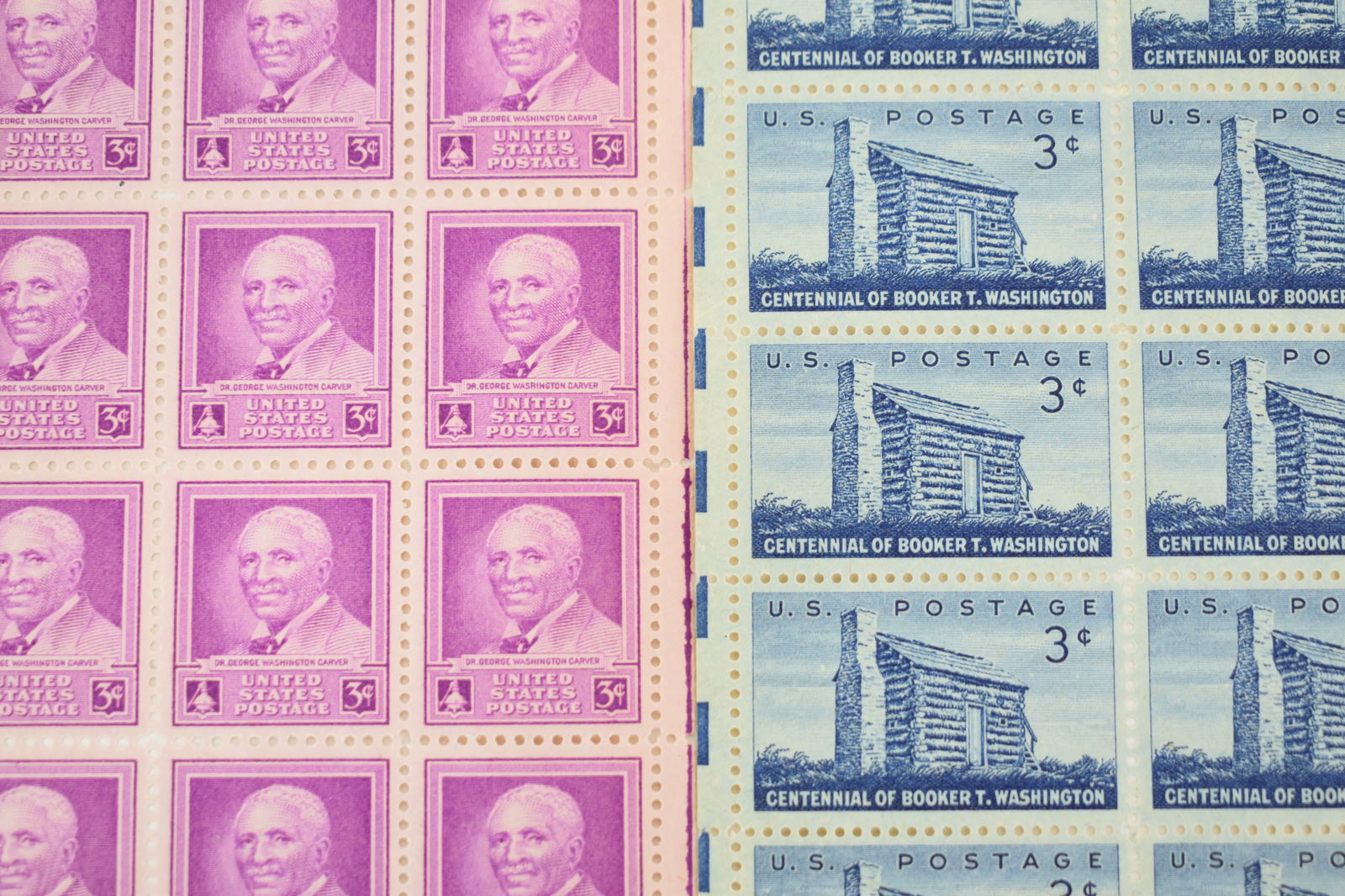 Four Assorted Washington 3 Cent Mint Sheet Stamps (1 of 8)