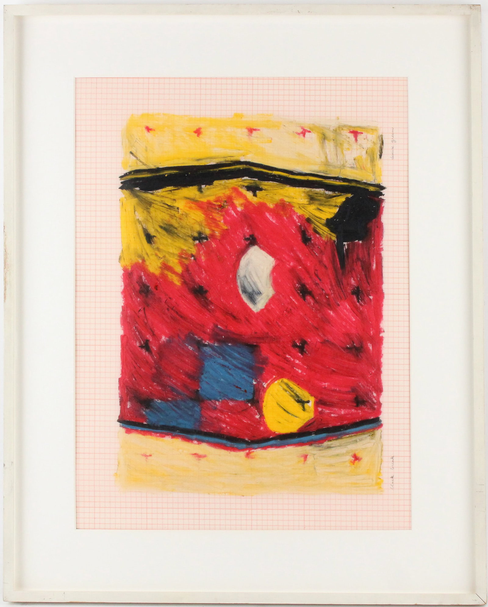 Denise G Green, American 1946, Black Break, Oil Pastel on Mylar: Denise G Green American, 1946 Black Break Oil Pastel on Mylar Signed l.r. and titled l.l. Provenance: The Estate of Theodore A Bonin Sight: 16 x 21 in. (40.6 x 53.3 cm.), Frame: 23 x 27 3/4 in. (58.4 