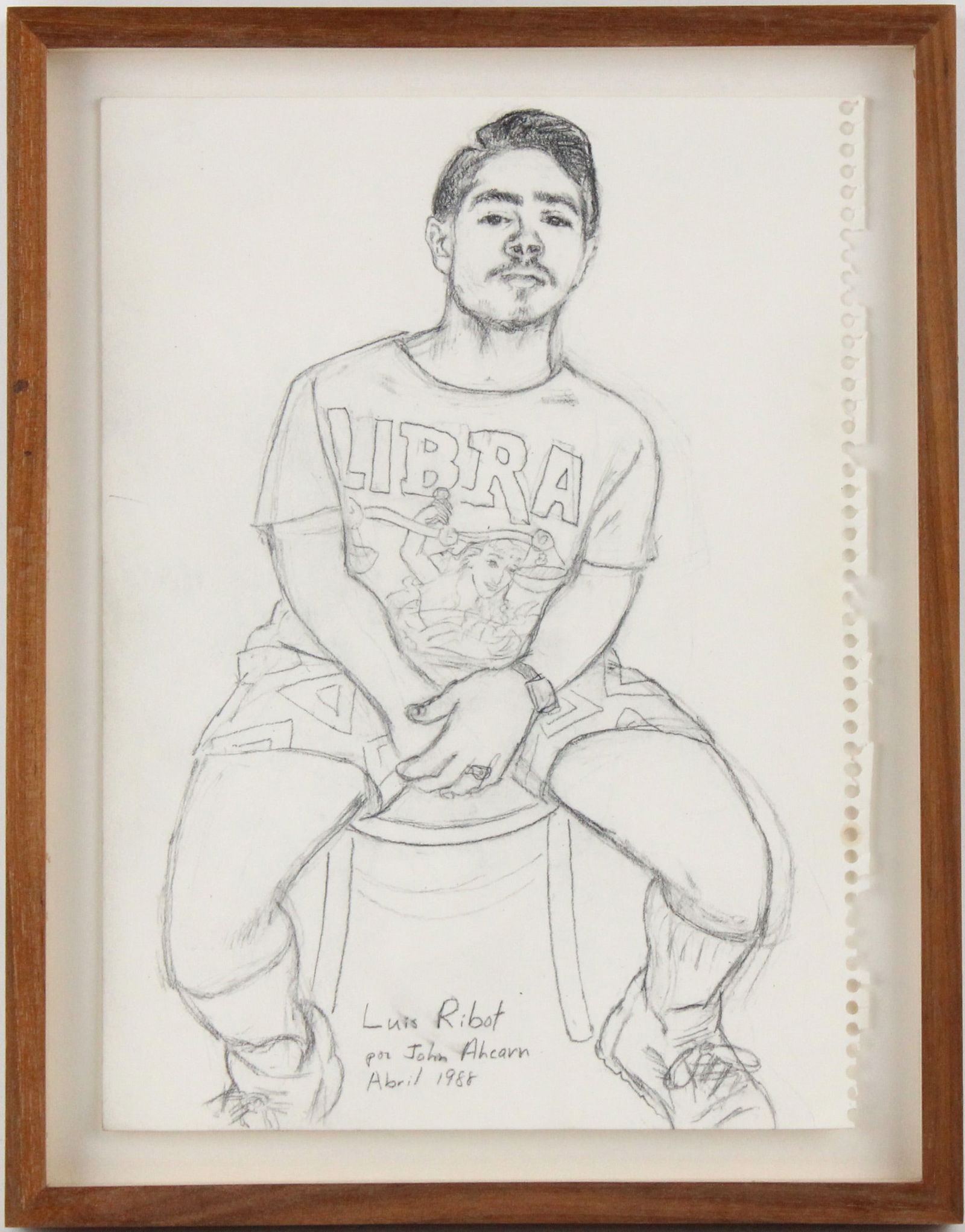 John Ahearn, American 1951, Luis Ribot, Graphite & Charcoal Pencil on Paper: John AhearnAmerican, 1951Luis RibotGraphite & Charcoal Pencil on PaperSigned l.c. and dated Abril 1988.Provenance: The Estate of Theodore A BoninSight: 12 x 8 3/4 in. (30.5 x 22.2 cm.), Frame: 14 1/4