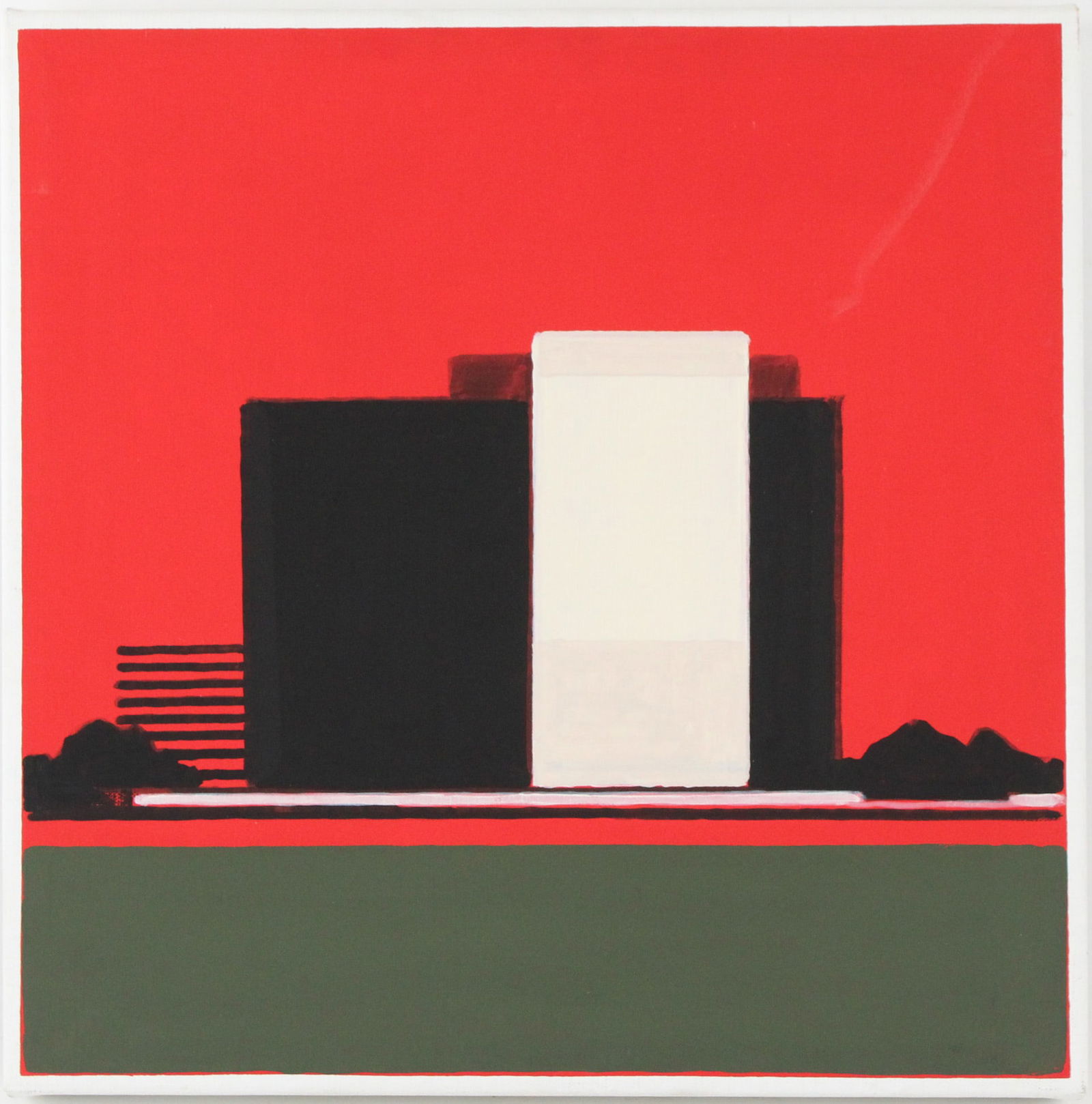 Marco Neri, Italian 1968-, Plaza de la Revolucion, Acrylic on Canvas: Marco NeriItalian, 1968-Plaza de la RevolucionAcrylic on CanvasLabeled, signed, and dated 2007 verso.Provenance: The Estate of Theodore A Bonin16 x 16 in. (40.6 x 40.6 cm.)
