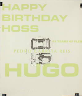 Rita McBride, American 1960-, Happy Birthday Hoss, Poster: Rita McBrideAmerican, 1960-Happy Birthday HossPosterSigned in pencil verso.Provenance: The Estate of Theodore A Bonin30 x 25 1/4 in. (76.2 x 64.1 cm.)