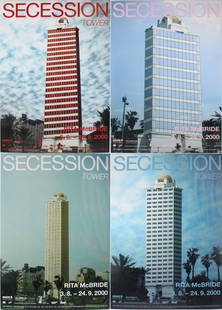 Rita McBride, American 1960-, Secession Tower, Four Posters: Rita McBrideAmerican, 1960-Secession TowerFour PostersSet of four posters, dated 3-8-2000.Provenance: The Estate of Theodore A Bonin33 x 23 1/2 in. (83.8 x 59.7 cm.)