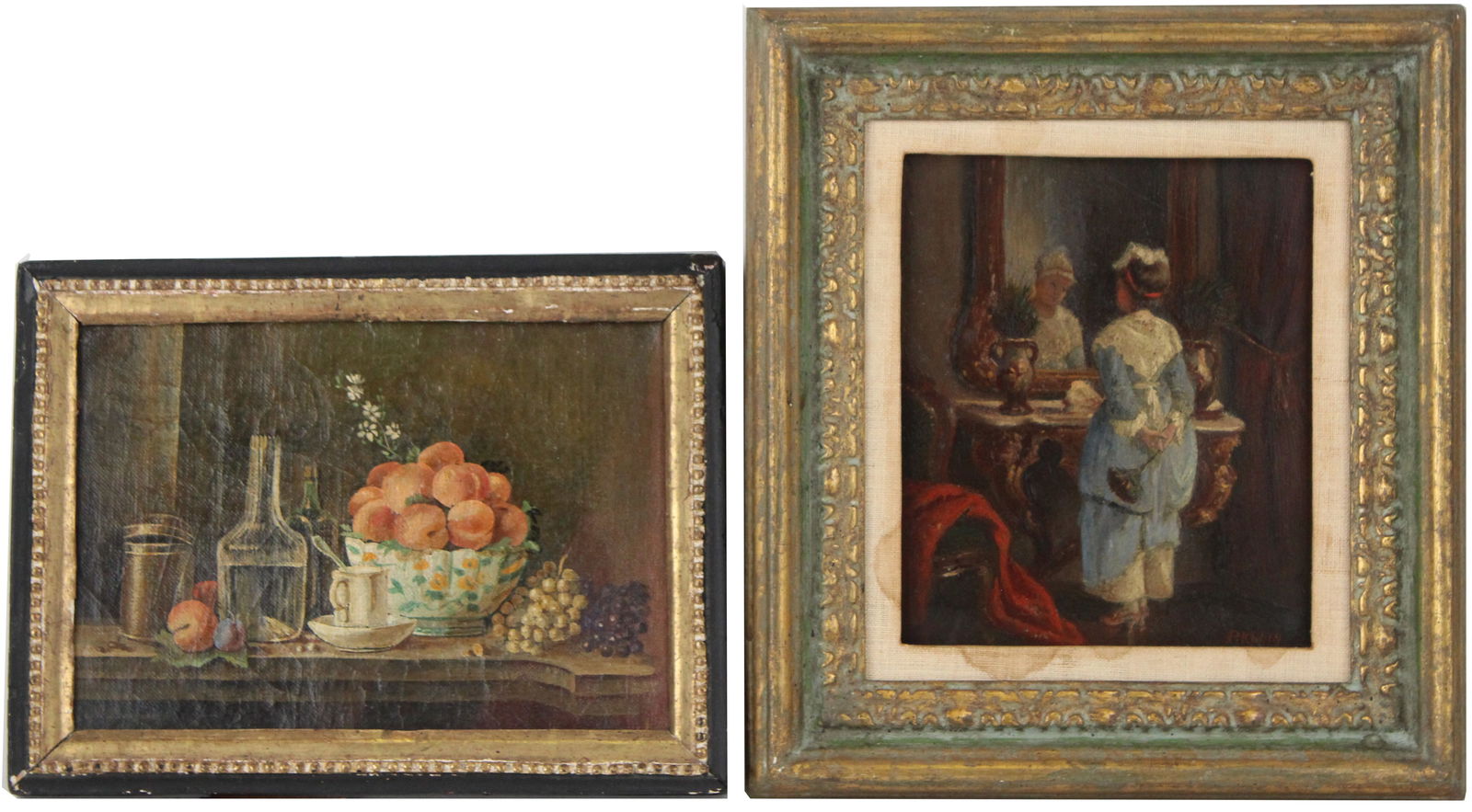 Philipp Klein, German 1871-1907, Maid Looking in a Mirror, Oil on Board (1 of 11)