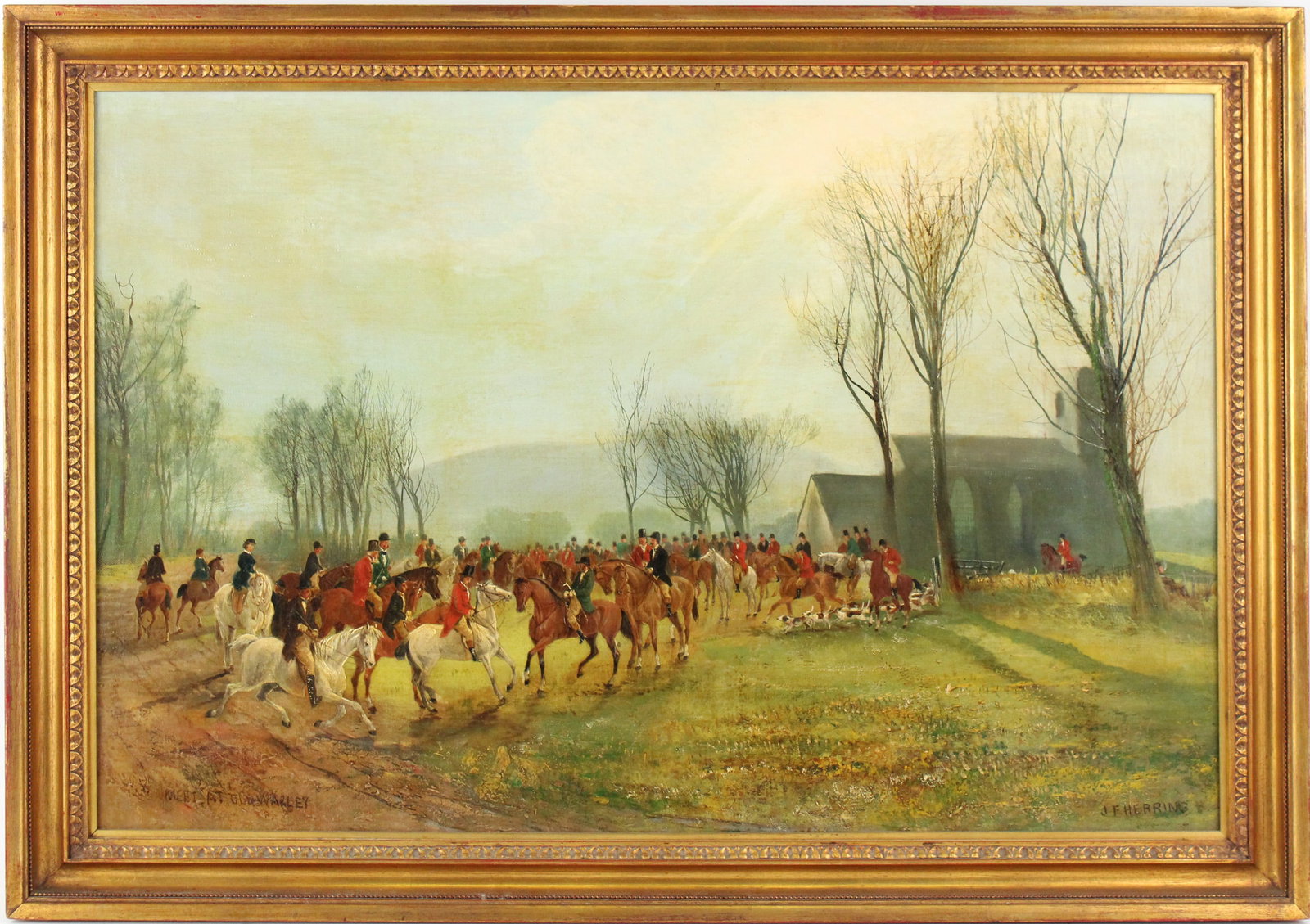 John Frederick Herring, Jr., English 1815-1907, Meet at Old Warley, Oil on Canvas (1 of 7)
