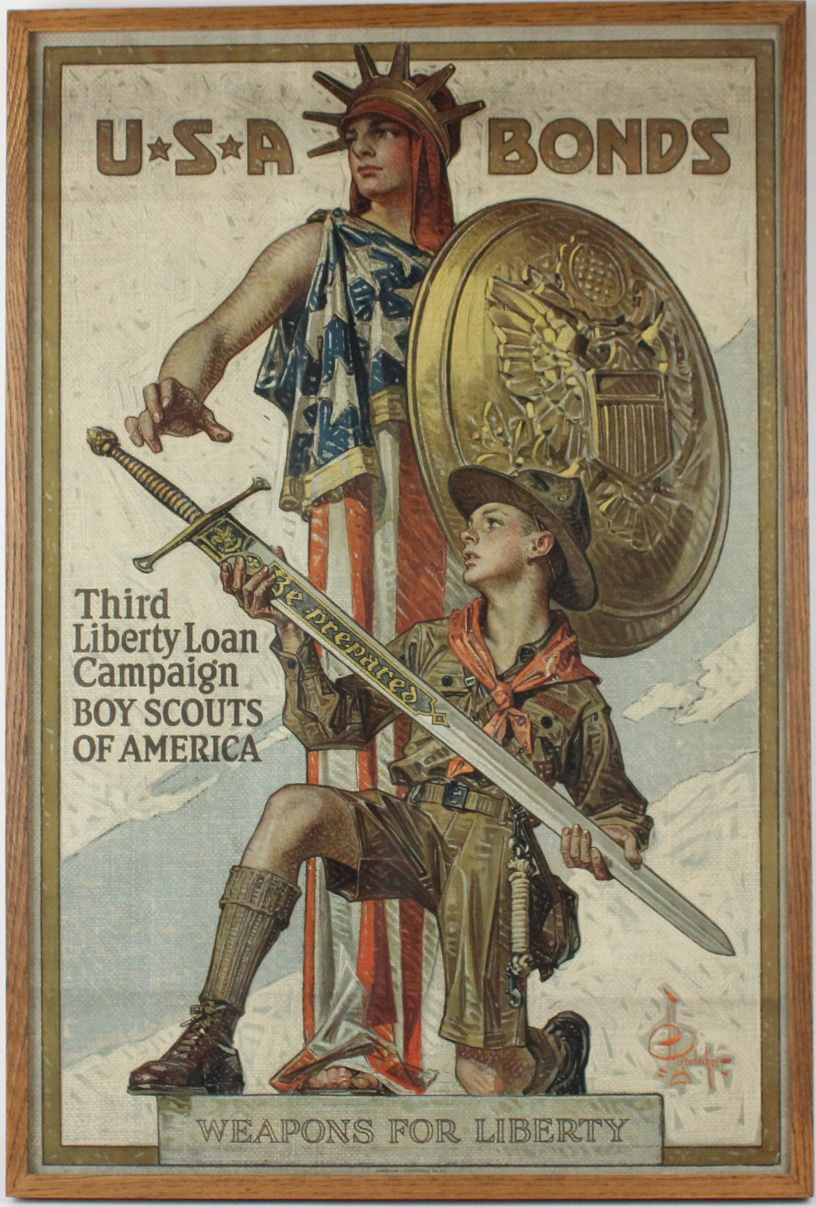 Joseph Christian Leyendecker, 1874-1951, U.S.A. Bonds Third Liberty Loan Campaign Boy Scouts of (1 of 5)