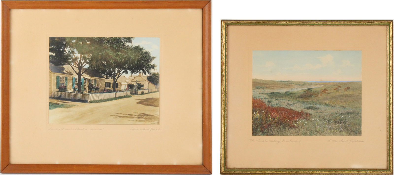H. Marshall Gardiner, Purple Valley and Sunlight and Shadow, Tinted Photographs: H. Marshall Gardiner Purple Valley and Sunlight and Shadow Tinted Photographs Signed in pencil l.r. Sight: 7-1/2"h x 9-1/2"w