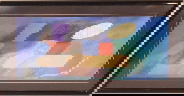 Robert Natkin, American 1930-2010, Abstract, Poster: Robert NatkinAmerican, 1930-2010AbstractPosterSigned in the print. Hitchcock series.Provenance: From a Long Island EstateSight: 21 x 53 in. (53.3 x 134.6 cm.), Frame: 32 x 63 in. (81.3 x 160 cm.)