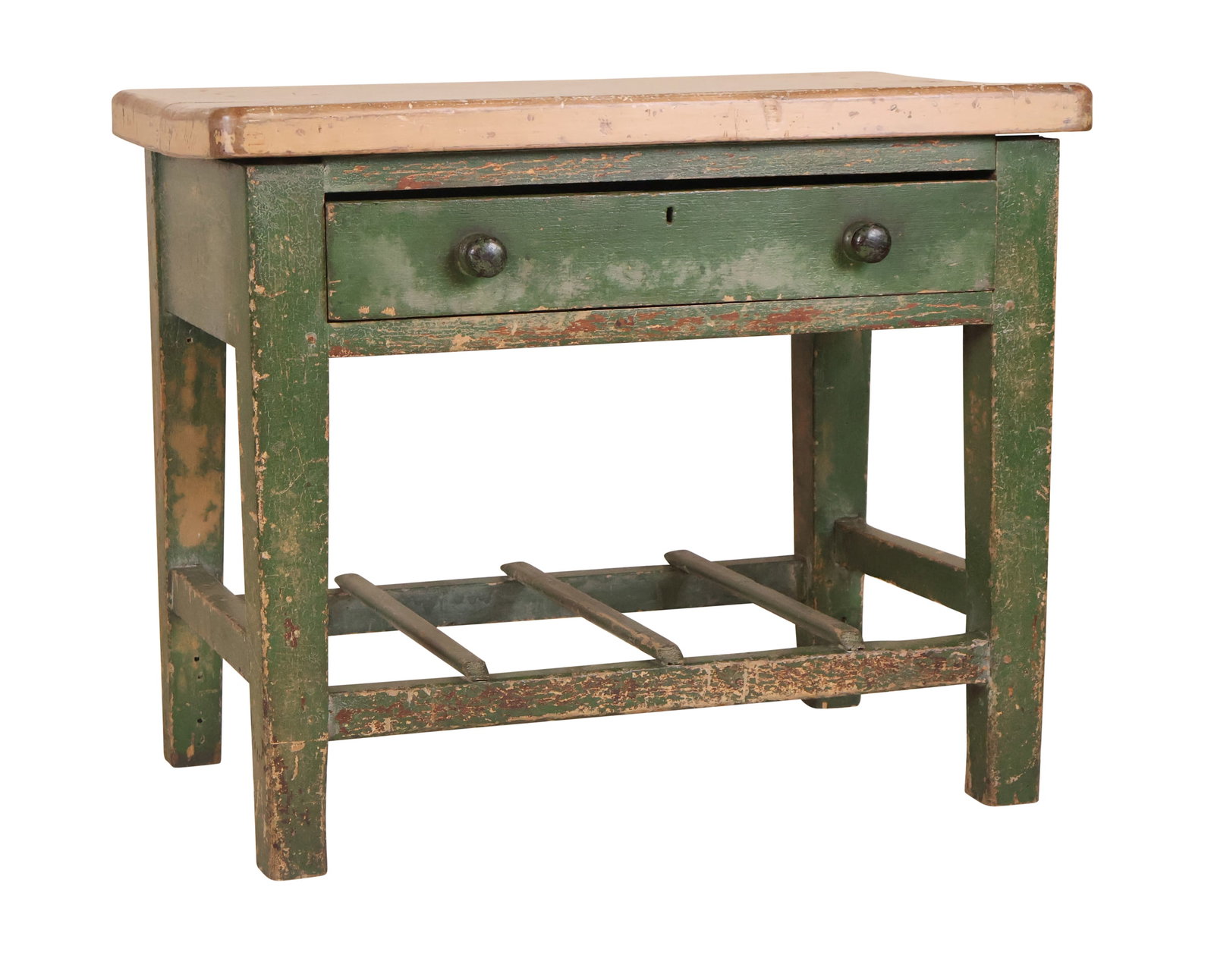 Country Green and White Painted Work Table (1 of 9)